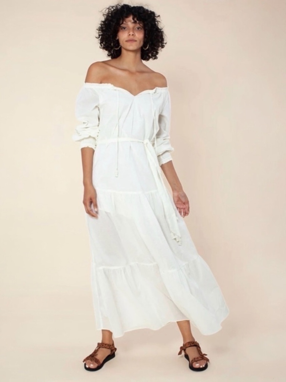 Hale Bob Honor Solid Tie Belt Summer Maxi Dress Beach Cover Up Size Small NEW